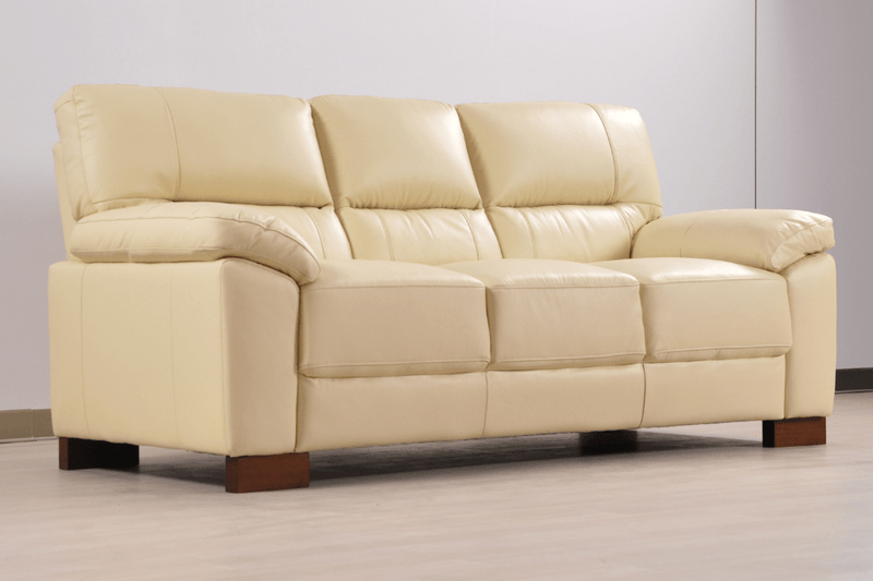 Dalmore Genuine Leather Cream 3+1 Seater Sofa Set - Furniture Instore