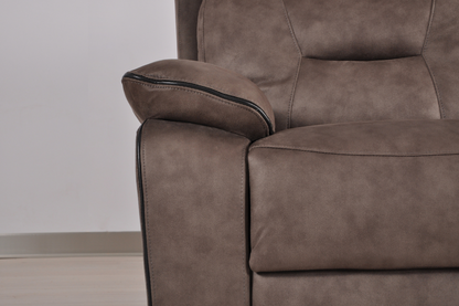Foster Brown Fabric Electric Recliner 2+2 Seater Sofa Set