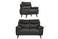 Vantage Genuine Leather Grey 2+1 Seater Sofa Set