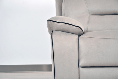 Foster Light Grey Fabric Electric Recliner 3+3 Seater Sofa Set - Furniture Instore