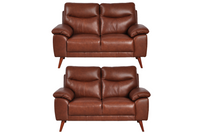 Vantage Genuine Leather Tan 2+2 Seater Sofa Set