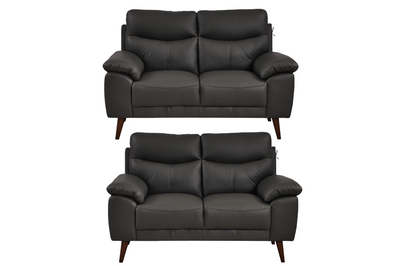 Vantage Genuine Leather Grey 2+2 Seater Sofa Set