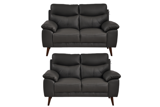 Vantage Genuine Leather Grey 2+2 Seater Sofa Set