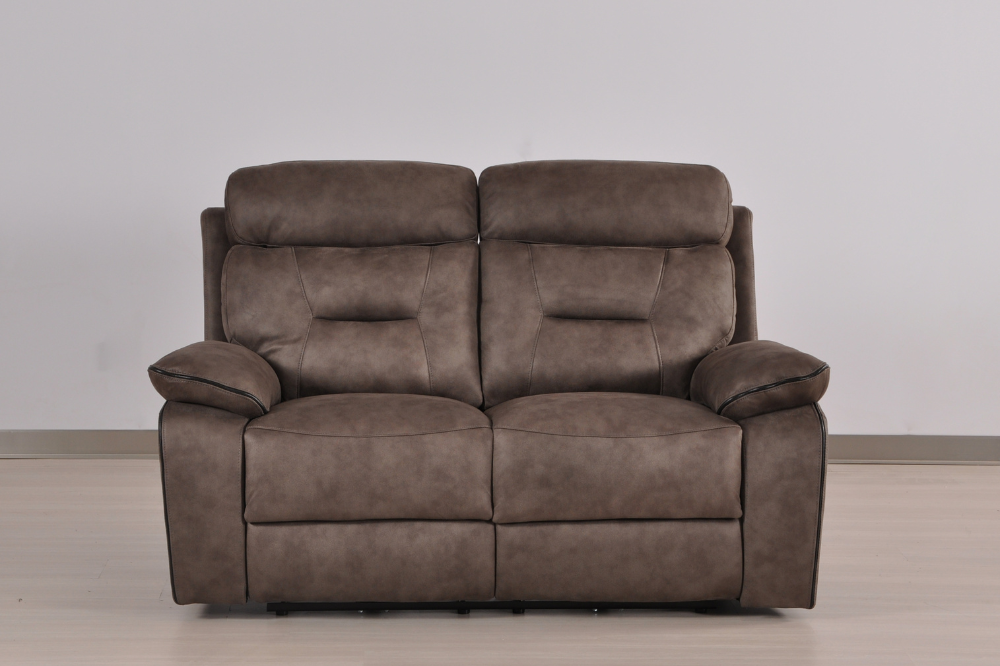 Foster Brown Fabric Electric Recliner 2+2 Seater Sofa Set