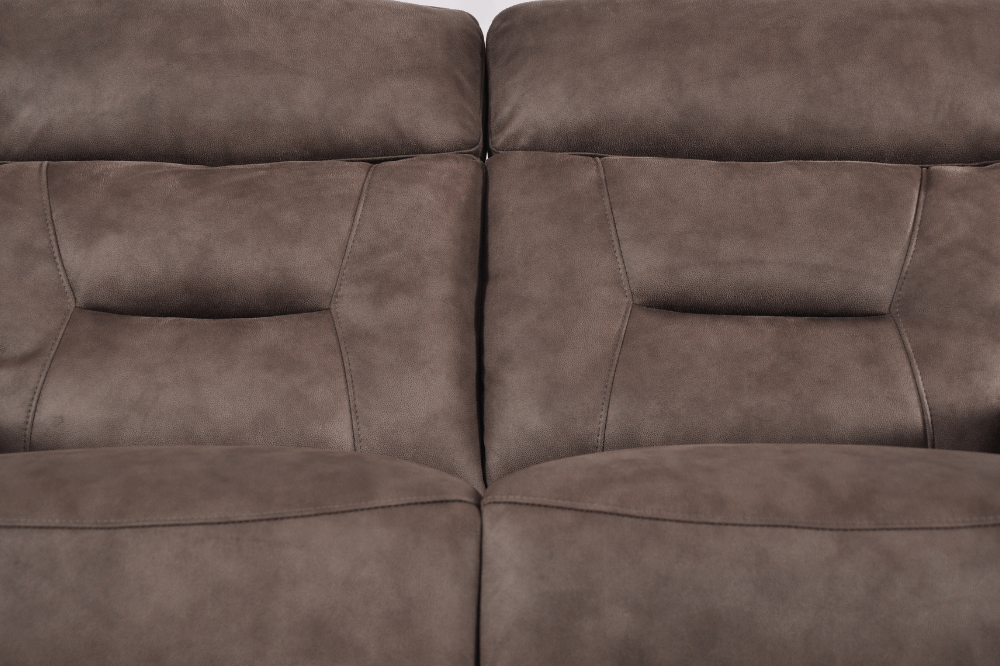 Foster Brown Fabric Electric Recliner 3+3 Seater Sofa Set - Furniture Instore