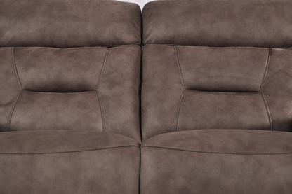 Foster Brown Fabric Electric Recliner 2+2 Seater Sofa Set