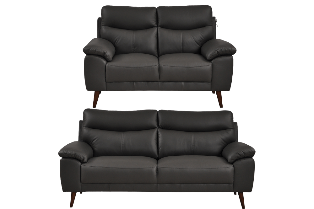 Vantage Genuine Leather Grey 3+2 Seater Sofa Set - Furniture Instore