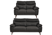 Vantage Genuine Leather Grey 3+2 Seater Sofa Set