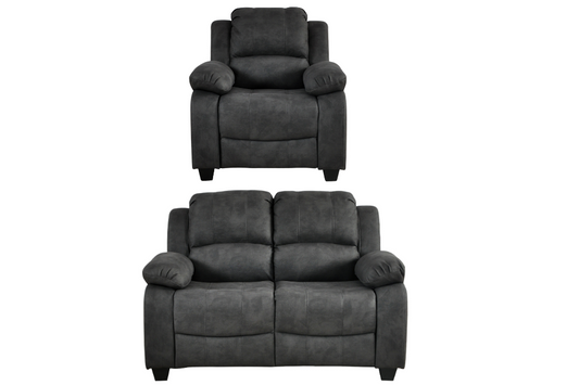Valerie Charcoal Fabric 2+1 Seater Sofa Set