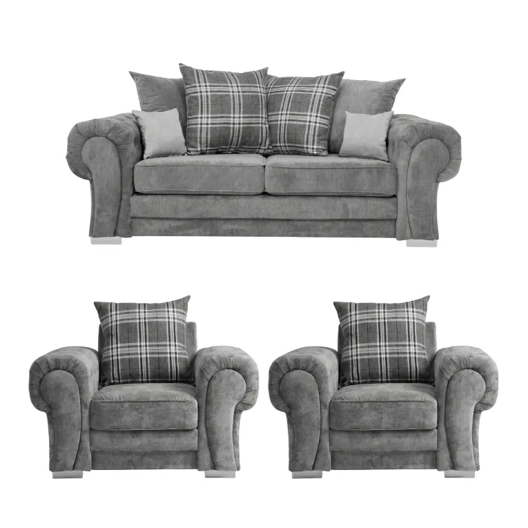 Valerie Cream Leather Modern 3+1+1 Seater Sofa Set - Furniture Instore