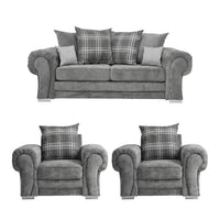 Verona Scatter Grey Fabric 3+1+1 Seater Sofa Set