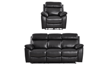 Dandrea Genuine Leather Black Electric Power Recliner 3+1 Seater Sofa Set