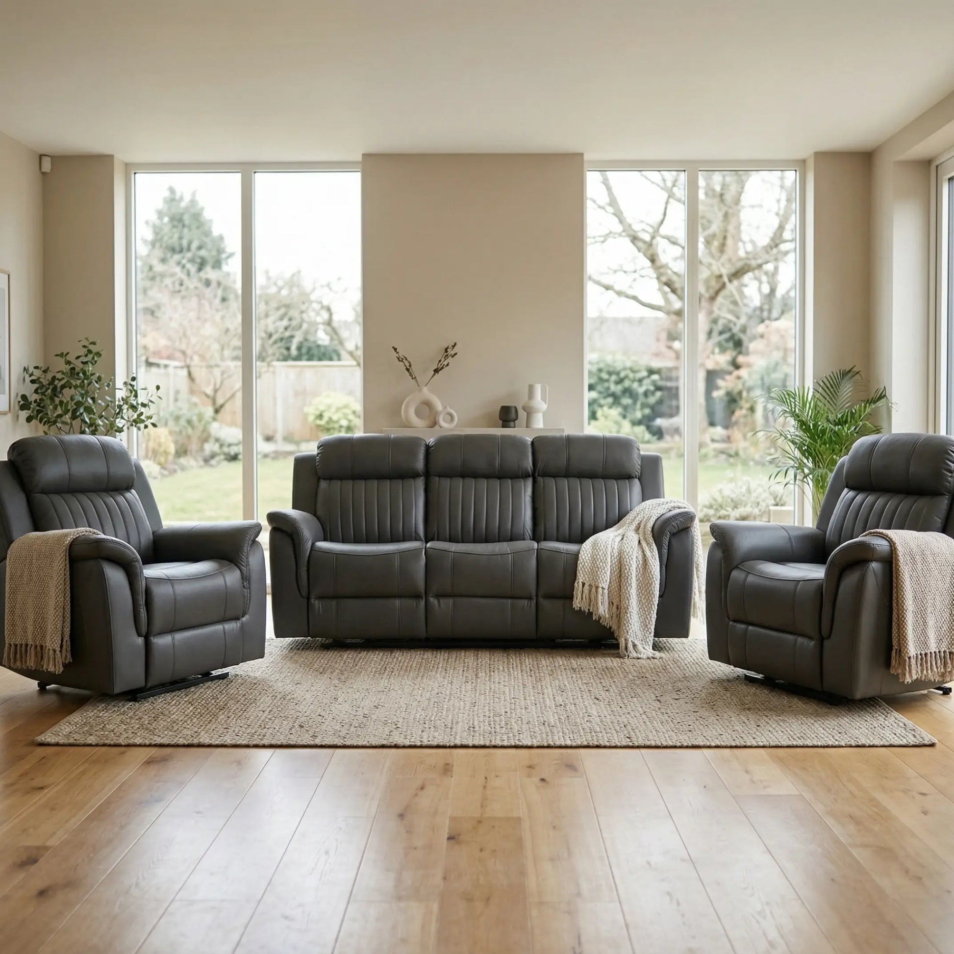 Cidliano Grey 3+1+1 Seater Sofa Set