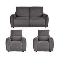 Carlisle Charcoal Fabric 3+1+1 Seater Sofa Set