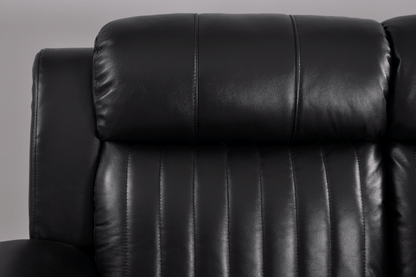 Cidliano Genuine Leather Black Electric Power Recliner 2+1+1 Seater Sofa Set - Furniture Instore