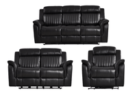 Cidliano Genuine Leather Black Electric Power Recliner 3+2+1 Seater Sofa Set