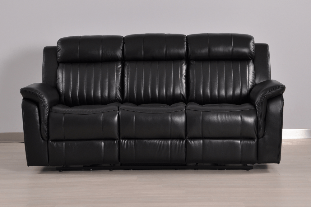 Cidliano Genuine Leather Black Electric Power Recliner 3+3 Seater Sofa Set - Furniture Instore