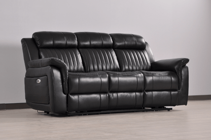 Cidliano Genuine Leather Black Electric Power Recliner 3+2 Seater Sofa Set - Furniture Instore