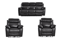 Dandrea Genuine Leather Black Electric Power Recliner 3+1+1 Seater Sofa Set