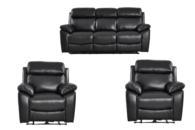 Dandrea Genuine Leather Black Electric Power Recliner 3+1+1 Seater Sofa Set - Furniture Instore