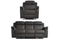 Cidliano Genuine Leather Grey Electric Power Recliner 3+1 Seater Sofa Set