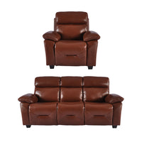 Rivello Genuine Leather Tan 3+1 Seater Sofa Set