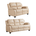 Valerie Cream Leather Modern 3+2 Seater Sofa Set