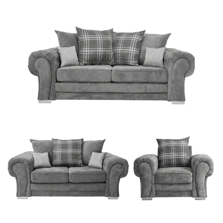 Valerie Cream Leather Modern 3+2+1 Seater Sofa Set - Furniture Instore