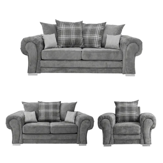 Valerie Cream Leather Modern 3+2+1 Seater Sofa Set - Furniture Instore