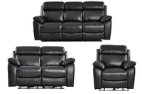 Dandrea Genuine Leather Black Electric Power Recliner 3+2+1 Seater  Sofa Set