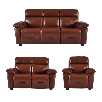 Rivello Genuine Leather Tan 3+2+1 Seater Sofa Set
