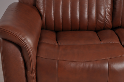 Cidliano Genuine Leather Tan Electric Power Recliner 2+2 Seater Sofa Set