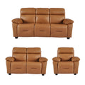 Rivello Genuine Leather Caramel 3+2+1 Seater Sofa Set