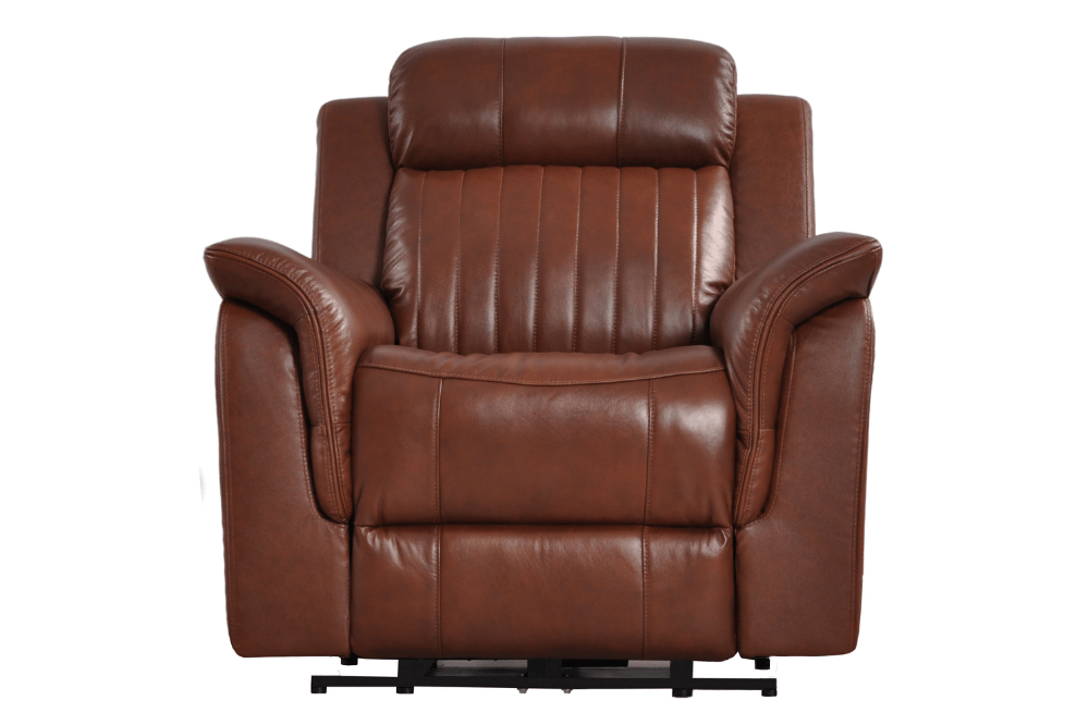 Cidliano Genuine Leather Tan Electric Power Recliner 2+1+1 Seater Sofa Set - Furniture Instore