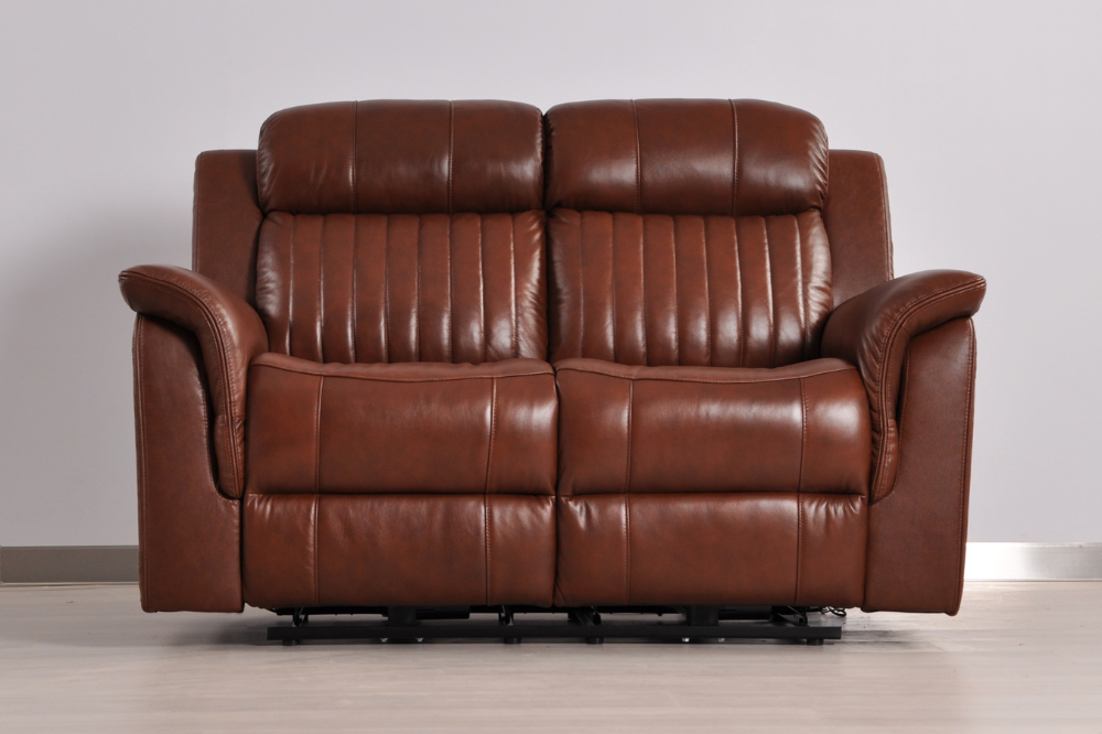 Cidliano Genuine Leather Tan Electric Power Recliner 2+2 Seater Sofa Set