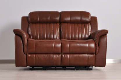 Cidliano Genuine Leather Tan Electric Power Recliner 2+2 Seater Sofa Set