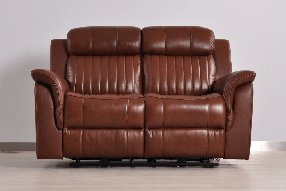 Cidliano Genuine Leather Tan Electric Power Recliner 2+1 Seater Sofa Set - Furniture Instore