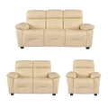 Rivello Genuine Leather Cream 3+2+1 Seater Sofa Set