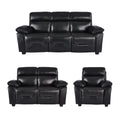 Rivello Genuine Leather Black 3+2+1 Seater Sofa Set