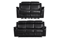 Cidliano Genuine Leather Black Electric Power Recliner 3+2 Seater Sofa Set