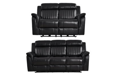 Cidliano Genuine Leather Black Electric Power Recliner 3+2 Seater Sofa Set