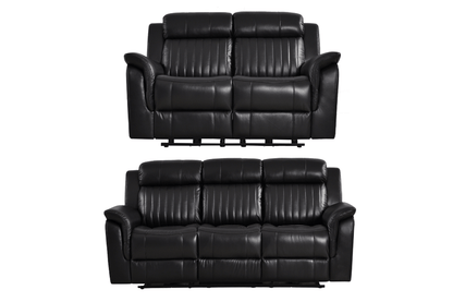 Cidliano Genuine Leather Black Electric Power Recliner 3+2 Seater Sofa Set - Furniture Instore
