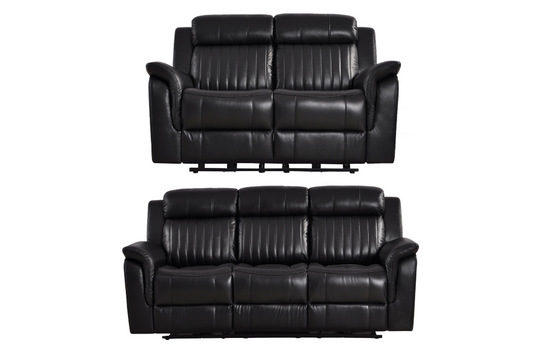 Cidliano Genuine Leather Black Electric Power Recliner 3+2 Seater Sofa Set
