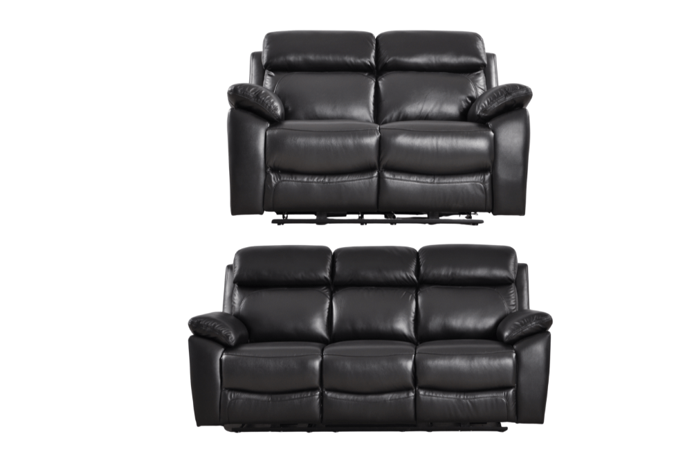 Dandrea Genuine Leather Black Electric Power Recliner 3+2 Seater Sofa Set - Furniture Instore