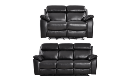 Dandrea Genuine Leather Black Electric Power Recliner 3+2 Seater Sofa Set