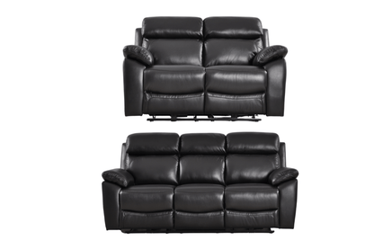Dandrea Genuine Leather Black Electric Power Recliner 3+2 Seater Sofa Set - Furniture Instore