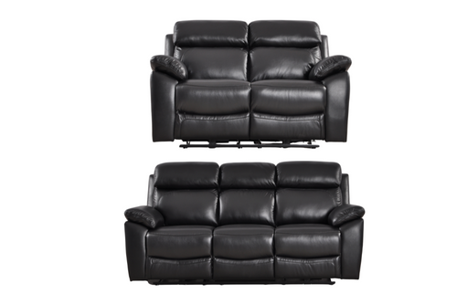Dandrea Genuine Leather Black Electric Power Recliner 3+2 Seater Sofa Set