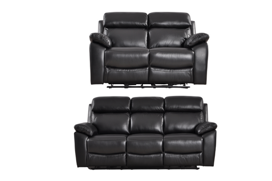 Dandrea Genuine Leather Black Electric Power Recliner 3+2 Seater Sofa Set