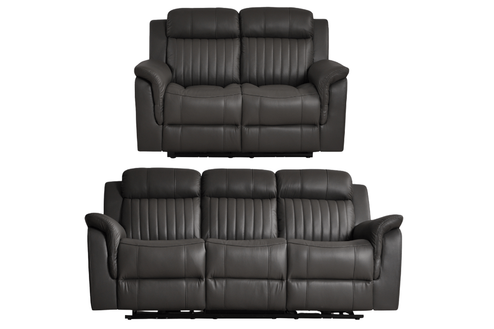 Cidliano Genuine Leather Grey Electric Power Recliner 3+2 Seater Sofa Set - Furniture Instore