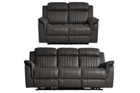 Cidliano Genuine Leather Grey Electric Power Recliner 3+2 Seater Sofa Set